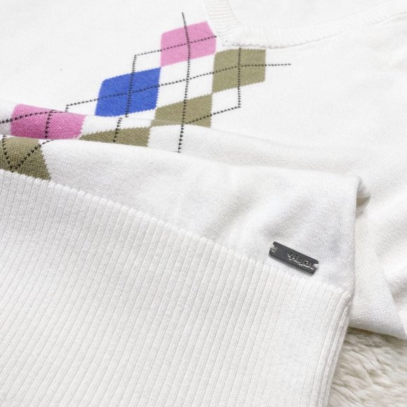 LIJA Argyle Knit V-Neck Golf Vest | Medium - Picture 3 of 5